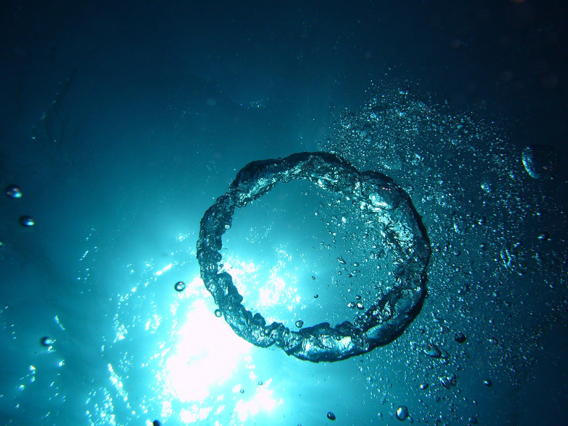 bulles d'oxygènes dans l'eau